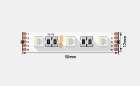 Лента светодиодная 5050 4в1, 19,2 Вт/м (60 led/m) IP20 RGB+Теплый, 24В, ЗМ