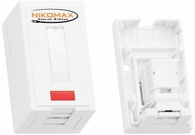 Настенная розетка NIKOMAX, 2 порта, Кат. 5е(Класс D) 100Мгц RJ45/8P8C, FT-TOOL/110/KRONE, T568A/B 