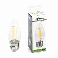 Лампа филаментная светодиодная Feron LB-713 Свеча E27 11W 4000K