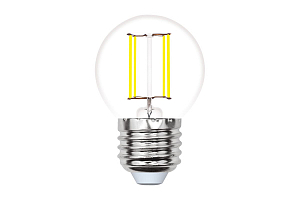 Лампа светодиодная филаментная Uniel E27 5W 3000K прозрачная LED-G45-5W/WW/E27/CL/MB GLM10TR