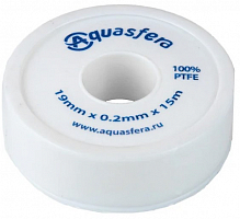Лента Aquasfera ФУМ катушка 19мм х 0,2мм х 15м PTFE вода 6020 6020-04 008-0548