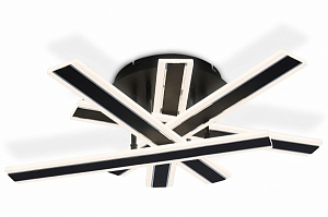 Люстра потолочная светодиодная с пультом Ambrella light ACRYLICA FA8906 черный/хром 132W 3000K-6400K
