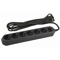 Сетевой фильтр ЭРА USF-6es-1,5m-B-Box 10А черный Б0037261