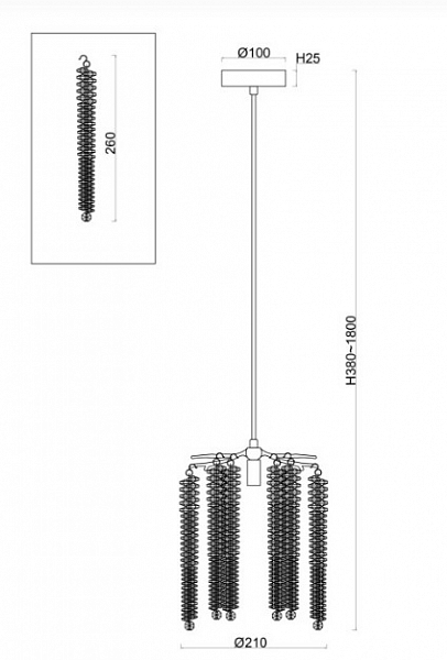 Подвесной светильник Freya Mineral FR1010PL-01G