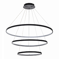 Подвесной светильник LED4U L5053-80-60-40 BK черный 3 кольца 132Вт пульт 800*980мм