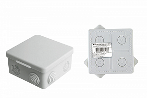 Коробка распаячная ОП 80х80х50мм крышка IP54 7вх. инд. штрихкод TDM