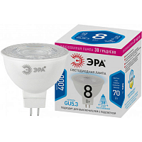 Лампа светодиодная ЭРА STD LED Lense MR16-8W-840-GU5.3 GU5.3 8Вт линзованная софит нейтральный бе