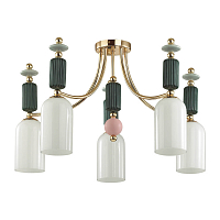 Потолочная люстра Odeon Light Classic Candy 4861/5C 5*E14 золото,разноцв,керамика,стекло