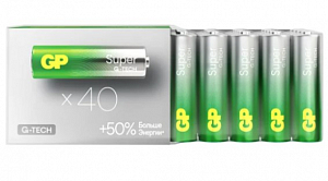Батарейки алкалиновые GP Super Alkaline 15А АA 40 шт. GP