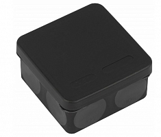 Распаячная коробка ЭРА KOR-80-80-40-9g-2MP-B двухкомпонентная HF стойкая к УФ 80х80х40мм черная прям
