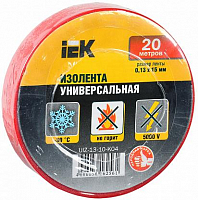Изолента ПВХ 0,13х15мм красная 20м IEK