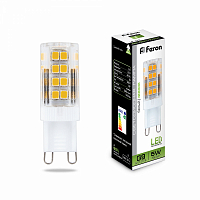 Лампа светодиодная Feron LB-432 G9 5W 4000K 230V