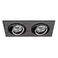 Встраиваемый светильник Lightstar Singo X2 МR16/HP16 ЧЕРНЫЙ (в комплекте)