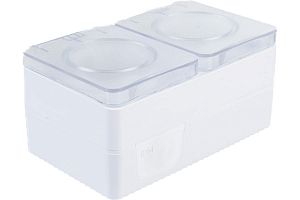 Розетка 2-м ОП AtlasDesign Profi54 16А IP54 250В с заземл. защ. шторки бел. SE