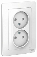 Розетка 2-м СП Blanca 16А IP20 250В с заземл. без защ. шторок бел. SE