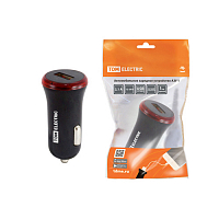 Автомобильное зарядное устройство АЗУ 1,2,1 А,1 USB черн. TDM