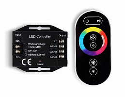 Контроллер для LED лент RGB Ambrella Light с сенсорным радио пультом 24А 12V 288W/ 24V 576W