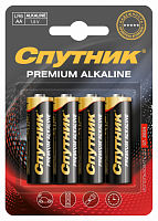 Элемент питания PREMIUM ALKALINE LR6/4B, блистер, Спутник