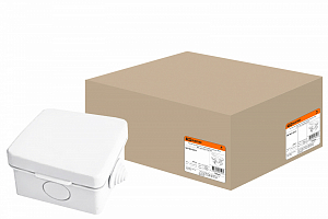 Коробка распаячная ОП 65х65х50мм крышка IP54 4вх. инд. штрихкод TDM