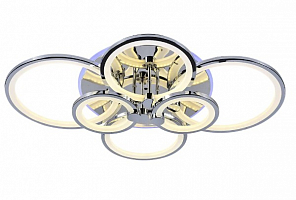 Люстра светодиодная ProfitLight 8077/6 CHR 168W+8W RGB 3000-6000K 12300lm пульт