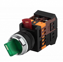 Переключатель ЭРА BSW10-ANCLR-3-K06E АNСLR-22-3 на 3 фиксированных положения зеленый неон 240В I-0 1