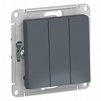 Механизм выключателя 3-кл. СП Glossa 10А IP20 10AX антрацит SE