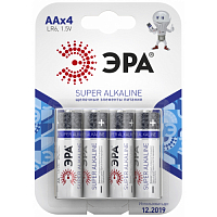 Батарейки ЭРА LR6-4BL AA SUPER Alkaline блистер 4шт. (цена за шт.) уп.80шт