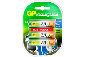 GP Аккумуляторы перезаряжаемые 270AAHC, емкость 2700мАч - 6шт