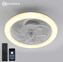 Люстра управляемая светодиодная с вент. FAN SIMPLE 65W+18W R-APP-480x125-WHITE/WHITE-220-IP20