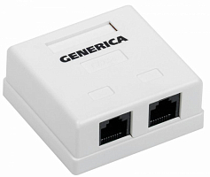 Розетка компьютерная 2-м ОП RJ45 кат.5E UTP GENERICA