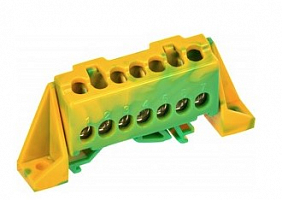Шина PE "земля" в комб. изол. "Стойка" 6х9-7-ЖЗ TEKFOR IEK TF-NN10-07-DP-K52
