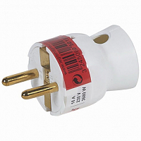 **Вилка электрич. каб. Helium 16А нижний ввод с заземл. бел. Legrand