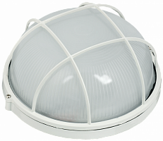 Светильник НПП-100w круглый термостойкий с решеткой IP54 (1102 бел.)