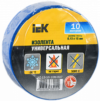 Изолента ПВХ 0,13х15мм синяя 10м IEK