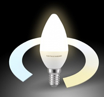 Лампа светодиодная Свеча Smart LED C37 Е14 5W 3300К-6500К CCT+DIM Elektrostandard - BLE1438