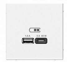 Розетка USB ArtGallery тип A+C 45Вт QC PD высокоскор. ЗУ механизм лотос SE