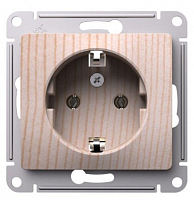Розетка с заземлением, 16А, механизм, сосна Systeme Electric GLOSSA