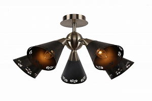 *Люстра на штанге Escada 595/5P 5*E14 550*550*240мм Brass/Black