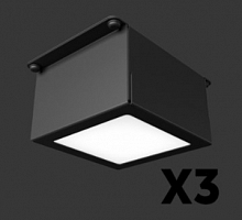 Комплект светильников Geniled Griliato Tetris x3 для ячейки 75x75 30Вт 4000К Опал Черный