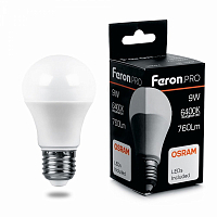 Лампа светодиодная Feron.PRO LB-1009 Шар E27 9W 6400K A60 OSRAM LED