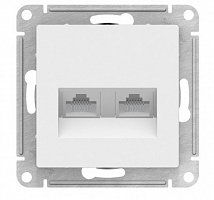 Механизм розетки 2-м компьютерной ATLAS DESIGR J45+RJ45, кат.6А, БЕЛЫЙ SE
