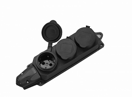 Колодка розеточная GSB-16-3-G-IP44 16А 3 места с заземлением без выключателя IP44 General