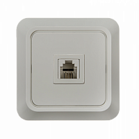 Розетка телефонная 1-м ОП Bolleto 7034 16А IP20 бел. ASD / IN HOME