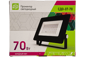 Прожектор светодиодный СДО-07-70 черный IP65 ASD
