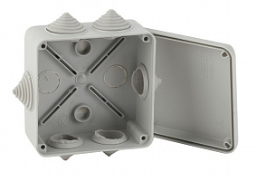 Распаячная коробка ЭРА KORv-100-100-50-6g открытой установки серая 100х100х50мм на винтах 6 гермовво