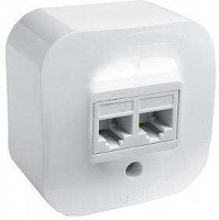 *Розетка компьютерная+ телеф. 1-м ОП Quteo 2 мод. RJ11+RJ45 кат. бел Leg