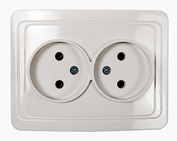 Розетка 2-м СП Classico 2102 16А IP20 бел. ASD / IN HOME