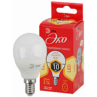 Лампочка светодиодная ЭРА RED LINE ECO LED P45-10W-827-E14