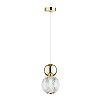 Подвес Odeon Light Crystal LED 7W 4000K 350Лм L-VISION ODL23 419 золот/прозр/металл/акрил