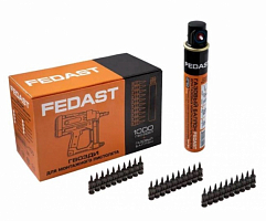 Гвозди кованые с ребрами жесткости Fedast 2.7х19 мм, Bullet Point, 1000 шт. + газовый баллон 